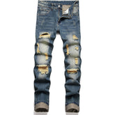 Men's Personality Ripped Dyeing Jeans